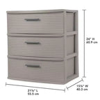 Cassettiera alta a 3 cassetti, grigio scuro, cassetti in plastica portatili, nessun assemblaggio richiesto