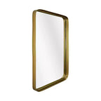 Specchio da parete rettangolare con cornice in metallo dorato sottile con bordo rialzato, 57,7 x 87,6 cm, stile moderno