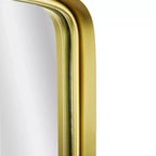 Specchio da parete rettangolare con cornice in metallo dorato sottile con bordo rialzato, 57,7 x 87,6 cm, stile moderno