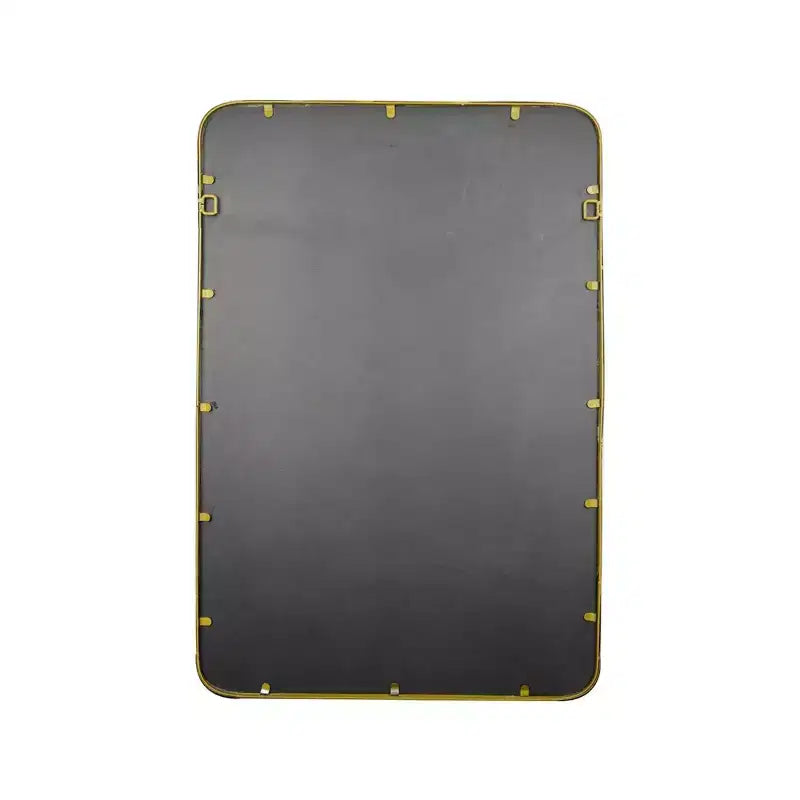 Specchio da parete rettangolare con cornice in metallo dorato sottile con bordo rialzato, 57,7 x 87,6 cm, stile moderno