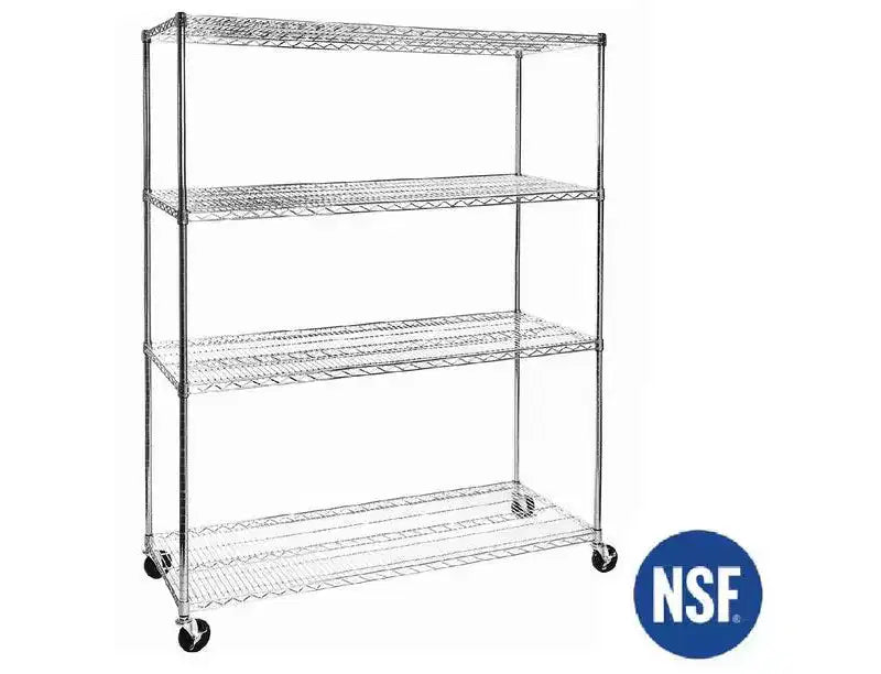 Scaffalatura in filo di acciaio Seville Classics UltraDurable a 4 ripiani, 60 x 24