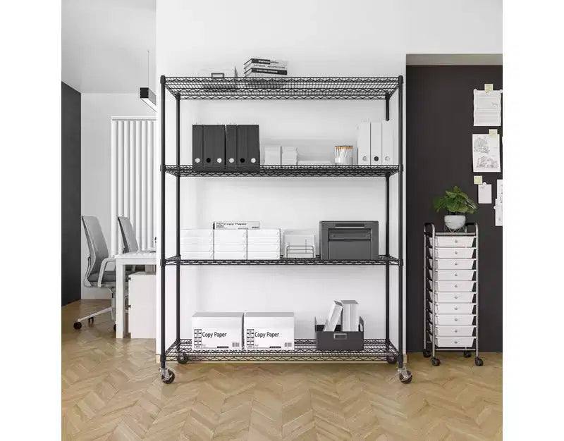 Scaffalatura in filo di acciaio Seville Classics UltraDurable a 4 ripiani, 60 x 24