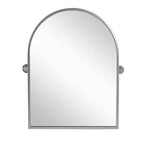 Specchio da Appendere con Cornice ad Arco in Ferro ad Angolo Retto, Hardware Argentato 91x61x4 cm
