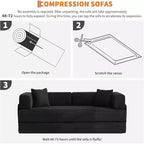 Divano Letto Convertibile 78,8'' con Cuscini, Divano da Terra 5-in-1 in Velluto a Coste, Divano Letto Pieghevole con Struttura Fissa, Nessun Montaggio