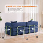Divano Letto Convertibile 78,8'' con Cuscini, Divano da Terra 5-in-1 in Velluto a Coste, Divano Letto Pieghevole con Struttura Fissa, Nessun Montaggio