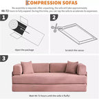 Divano Letto Convertibile 78,8'' con Cuscini, Divano da Terra 5-in-1 in Velluto a Coste, Divano Letto Pieghevole con Struttura Fissa, Nessun Montaggio