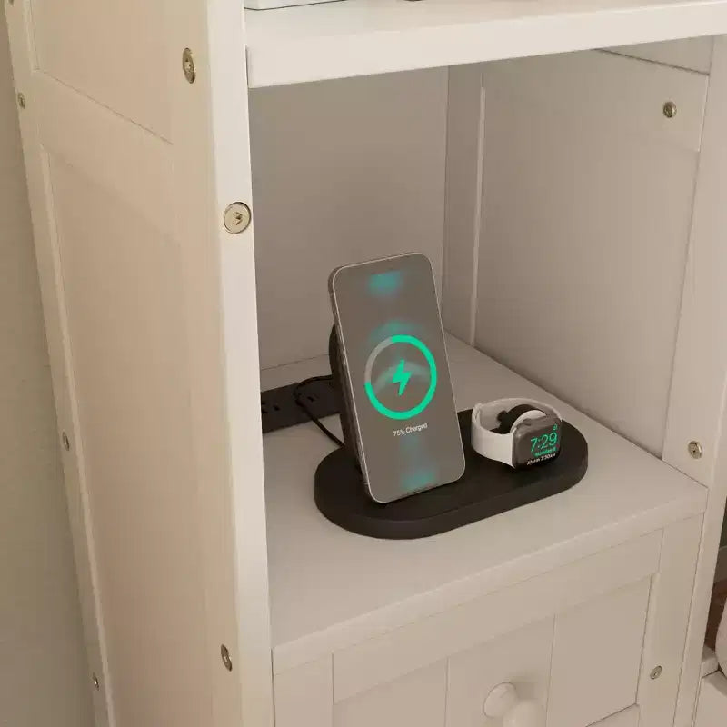 Letto a piattaforma in pino massiccio con comodini integrati, libreria e 3 cassetti