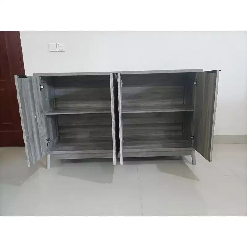 Madia moderna con 4 ante dal design geometrico, contenitore per soggiorno, ufficio e cucina