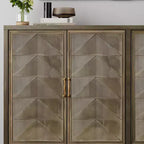 Madia moderna con 4 ante dal design geometrico, contenitore per soggiorno, ufficio e cucina