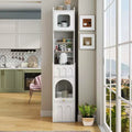 GDFStudio Edmund Modern 70.87'' Tall Storage Cabinet with 2 Drawers and Glass Doors