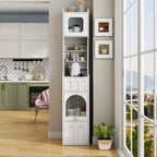 GDFStudio Edmund Modern 70.87'' Tall Storage Cabinet with 2 Drawers and Glass Doors