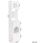 Mobile contenitore moderno alto 180 cm con 2 cassetti e ante in vetro, 6 ripiani