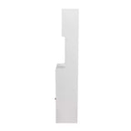 Mobile contenitore moderno alto 180 cm con 2 cassetti e ante in vetro, 6 ripiani