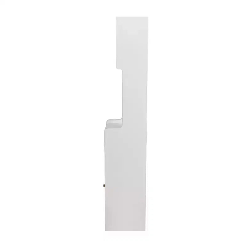 Mobile contenitore moderno alto 180 cm con 2 cassetti e ante in vetro, 6 ripiani