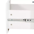 Mobile contenitore moderno alto 180 cm con 2 cassetti e ante in vetro, 6 ripiani