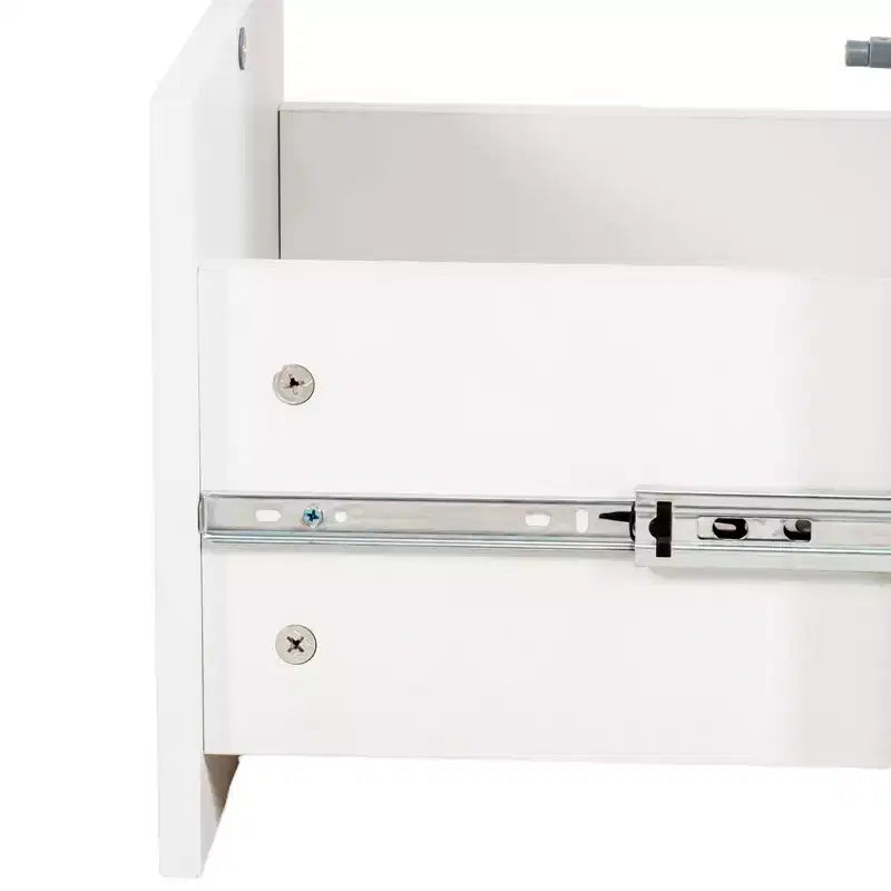 Mobile contenitore moderno alto 180 cm con 2 cassetti e ante in vetro, 6 ripiani