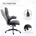 Sedia da ufficio ergonomica con schienale alto, ruote, braccioli ribaltabili e altezza regolabile, grigia
