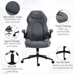Sedia da ufficio ergonomica con schienale alto, ruote, braccioli ribaltabili e altezza regolabile, grigia