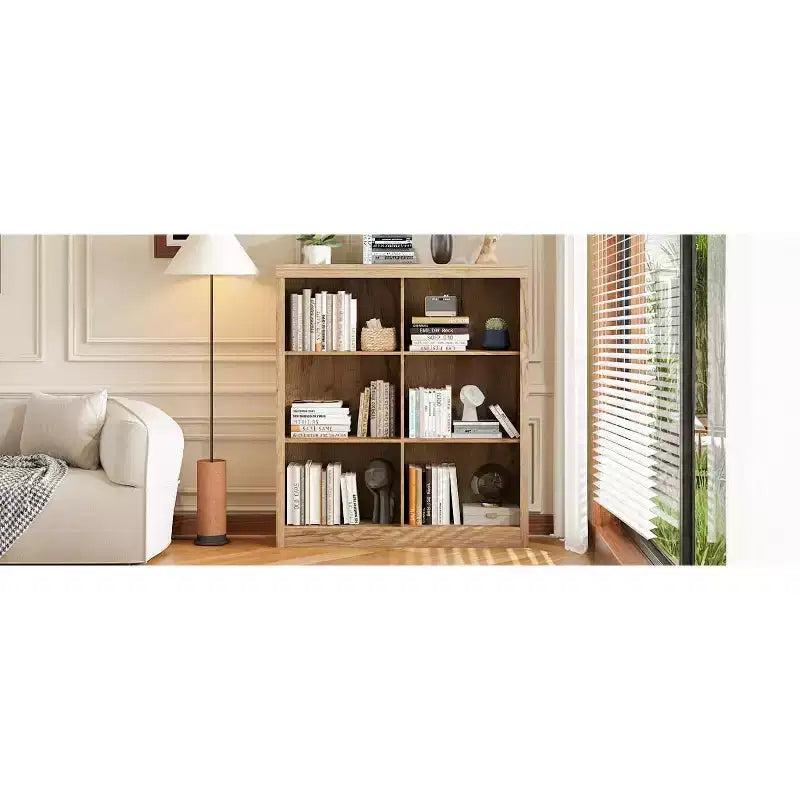 Organizzatore da Libreria a 6 Cubi, Libreria Alta 135 cm, Organizzatore Moderno Autoportante per Soggiorno, Camera da Letto, Ufficio