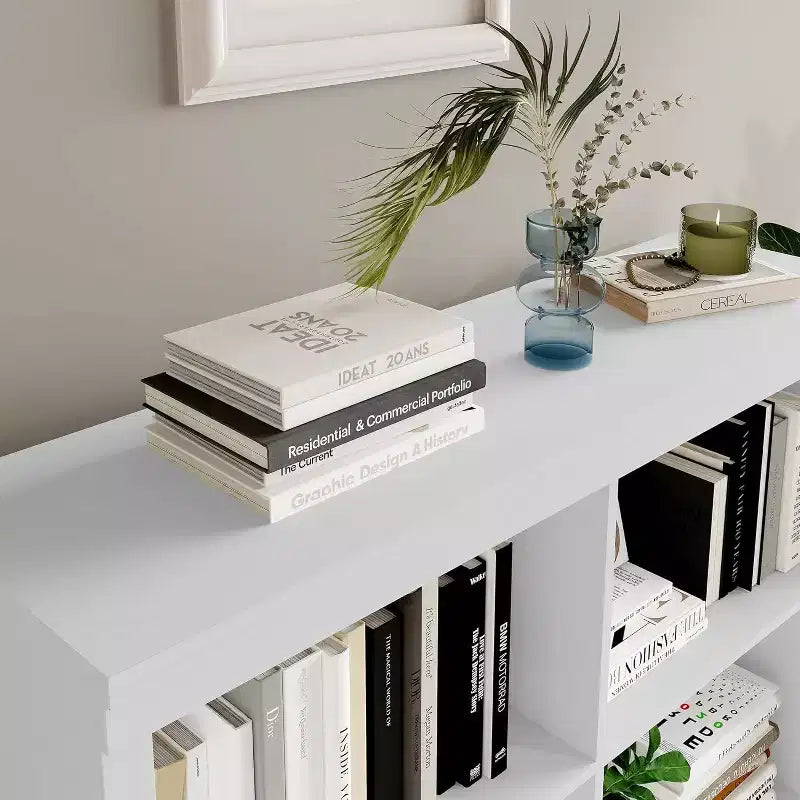 Organizzatore da Libreria a 6 Cubi, Libreria Alta 135 cm, Organizzatore Moderno Autoportante per Soggiorno, Camera da Letto, Ufficio