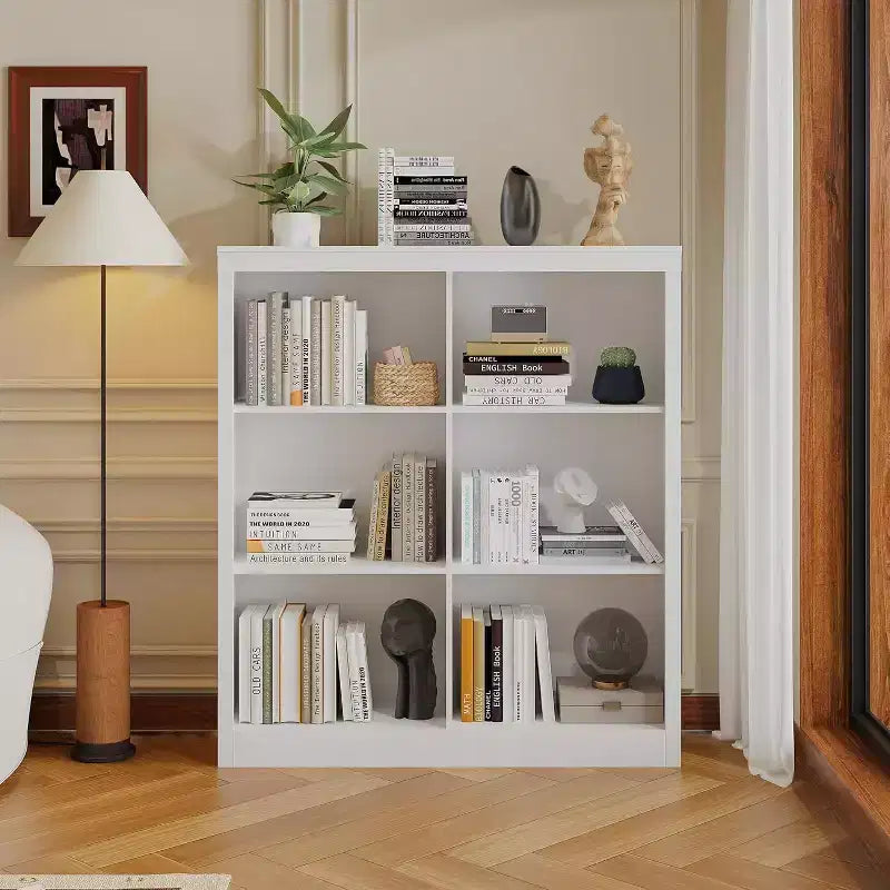 Organizzatore da Libreria a 6 Cubi, Libreria Alta 135 cm, Organizzatore Moderno Autoportante per Soggiorno, Camera da Letto, Ufficio