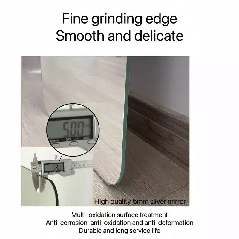 Okak 65*24/60*15/56*15in Specchio a figura intera antideflagrante con angoli arrotondati, specchio da parete moderno da 5mm, specchio per guardaroba, soggiorno