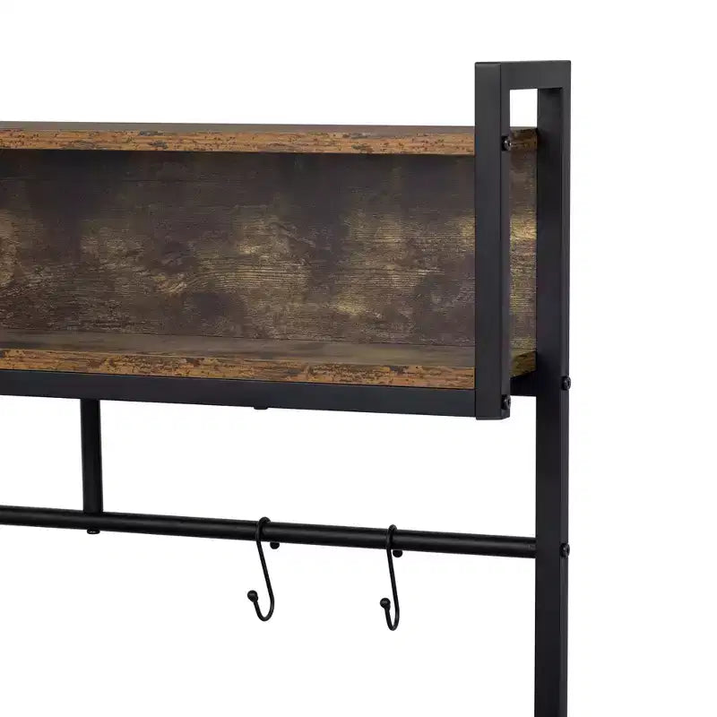 Mobile contenitore da cucina 2-in-1 con cuccia integrata per cani di piccola taglia fino a 18 kg, Marrone rustico
