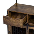 Mobile contenitore da cucina 2-in-1 con cuccia integrata per cani di piccola taglia fino a 18 kg, Marrone rustico