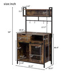 Mobile contenitore da cucina 2-in-1 con cuccia integrata per cani di piccola taglia fino a 18 kg, Marrone rustico