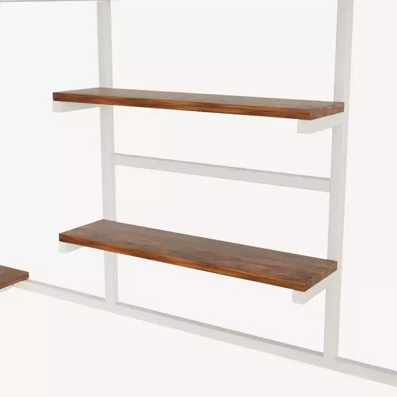 Letto a soppalco a grandezza naturale con spondina di sicurezza, scrivania, scalette e mensole portaoggetti per bambini e adulti