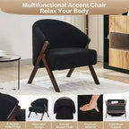 Poltrona in stile moderno, materiale PU, comoda sedia da lettura imbottita, poltrona senza braccioli, adatta per soggiorno e camera da letto