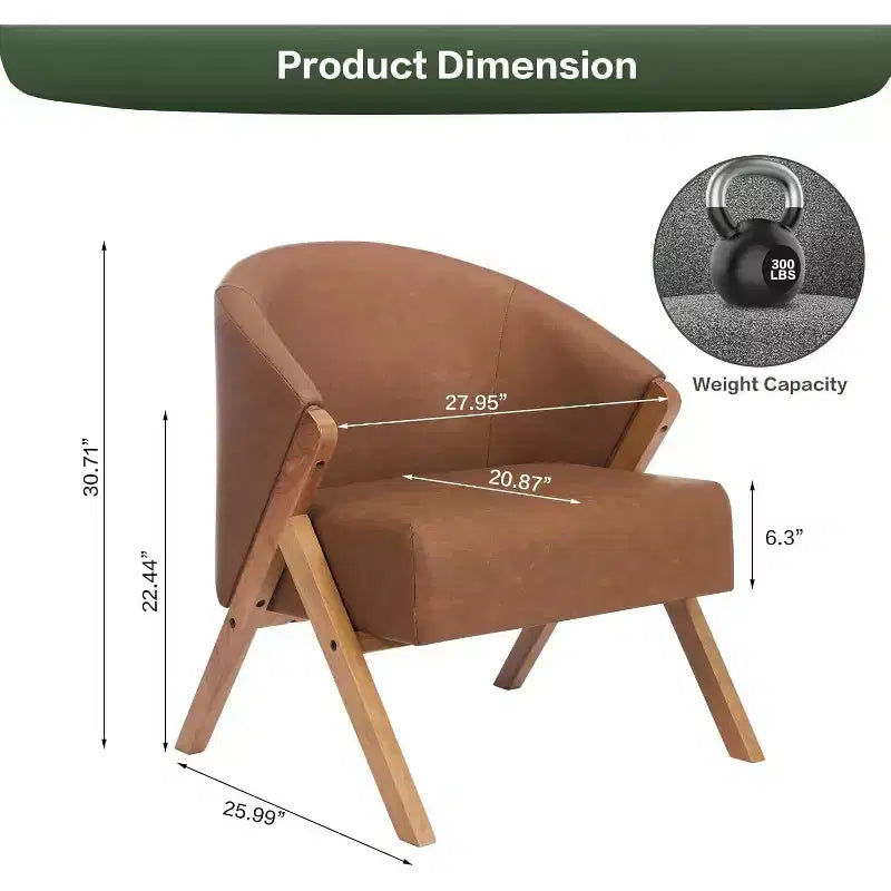 Poltrona in stile moderno, materiale PU, comoda sedia da lettura imbottita, poltrona senza braccioli, adatta per soggiorno e camera da letto