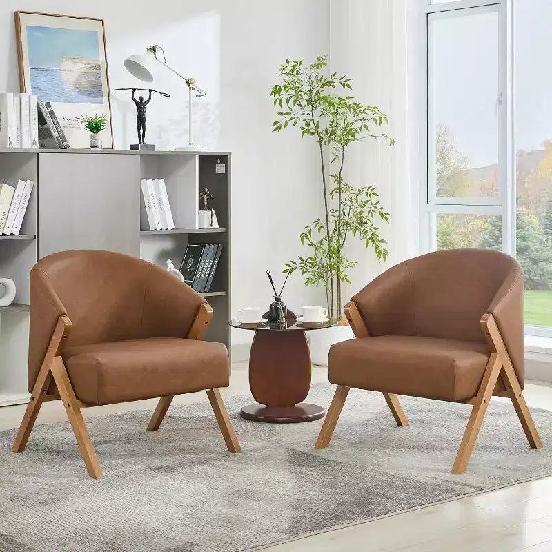 Poltrona in stile moderno, materiale PU, comoda sedia da lettura imbottita, poltrona senza braccioli, adatta per soggiorno e camera da letto