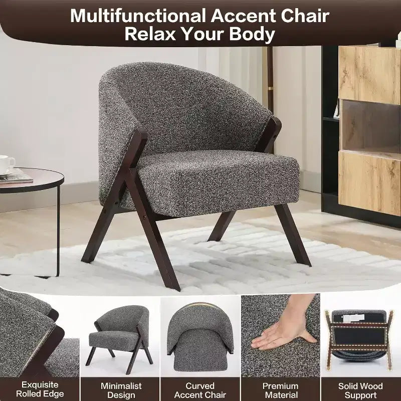 Poltrona in stile moderno, materiale PU, comoda sedia da lettura imbottita, poltrona senza braccioli, adatta per soggiorno e camera da letto