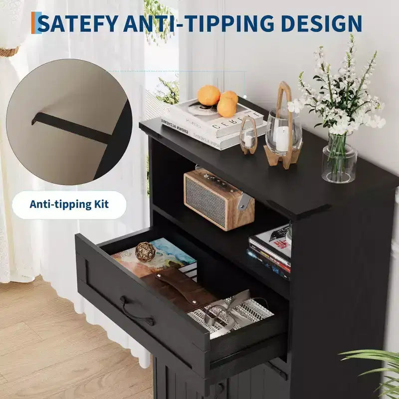 Mobiletto rustico contenitore, organizer da bagno autoportante con ante e cassetto