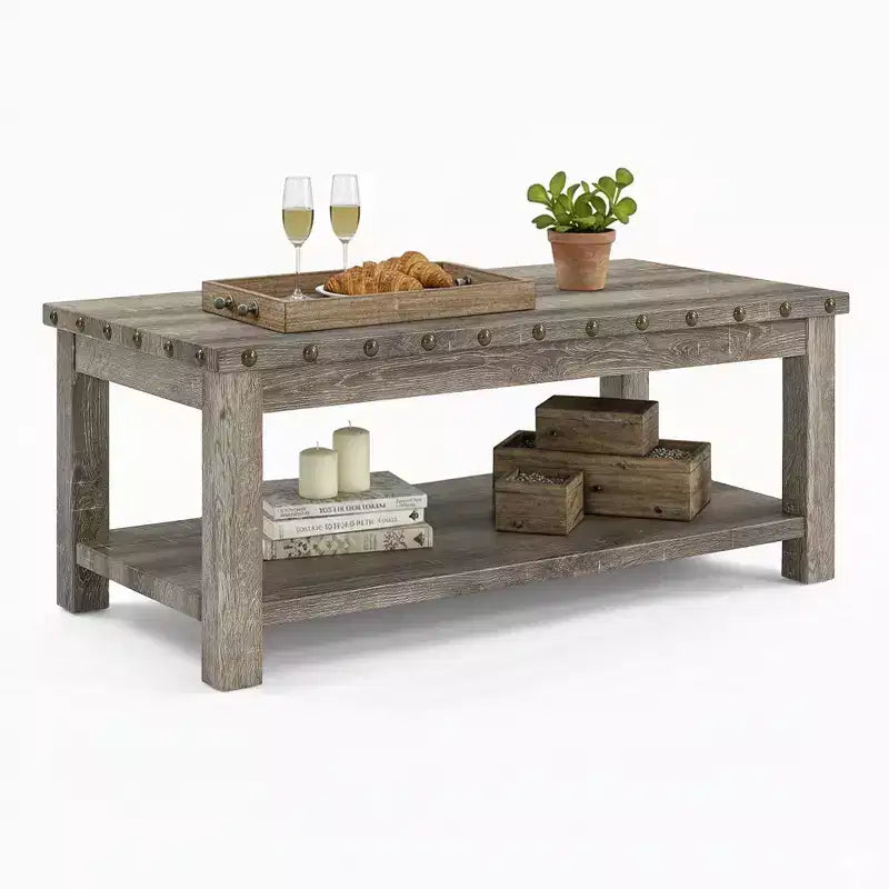 Beige Sofa Table, 47 Console Table with Storage Shelf, MDF Modern Coffee Table for Living Room, Entryway, Hallway