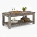 Beige Sofa Table, 47 Console Table with Storage Shelf, MDF Modern Coffee Table for Living Room, Entryway, Hallway
