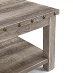 Tavolino da divano beige, consolle da 120 cm con ripiano portaoggetti, tavolino da caffè moderno in MDF per soggiorno, ingresso, corridoio
