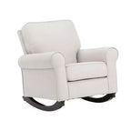 Sedia a dondolo Royal Hampton 37 pollici, Seduta con molle insacchettate, Struttura in legno, Rivestimento morbido beige