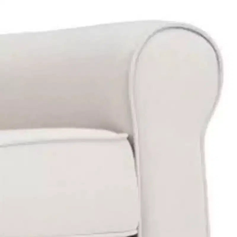 Sedia a dondolo Royal Hampton 37 pollici, Seduta con molle insacchettate, Struttura in legno, Rivestimento morbido beige