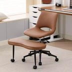 Sedia lounge a gambe incrociate ergonomica, supporto lombare alto, altezza regolabile, girevole a 360°, seduta incrociata, ruote, per meditazione, yoga, ADHD