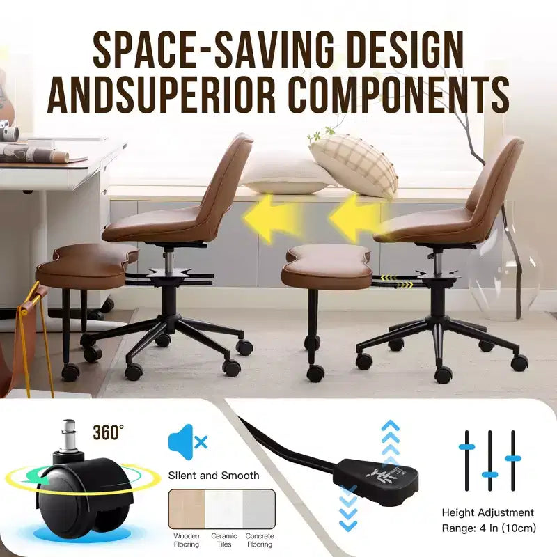 Sedia lounge a gambe incrociate ergonomica, supporto lombare alto, altezza regolabile, girevole a 360°, seduta incrociata, ruote, per meditazione, yoga, ADHD