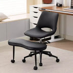 Sedia lounge a gambe incrociate ergonomica, supporto lombare alto, altezza regolabile, girevole a 360°, seduta incrociata, ruote, per meditazione, yoga, ADHD