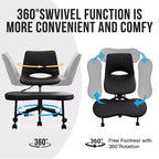 Sedia lounge a gambe incrociate ergonomica, supporto lombare alto, altezza regolabile, girevole a 360°, seduta incrociata, ruote, per meditazione, yoga, ADHD