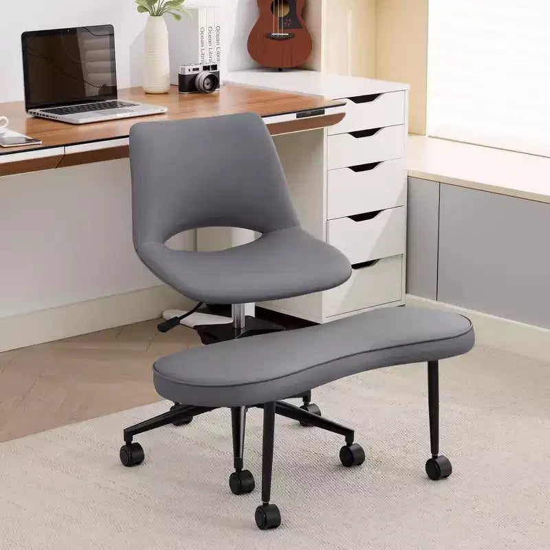 Sedia lounge a gambe incrociate ergonomica, supporto lombare alto, altezza regolabile, girevole a 360°, seduta incrociata, ruote, per meditazione, yoga, ADHD