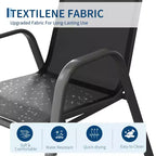 Set di 4 sedie da pranzo impilabili salvaspazio per patio | Sedie da esterno con schienale alto e tessuto Textilene traspirante | Telaio in metallo resistente, ideali per il prato