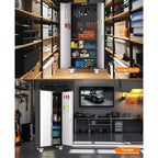 Armadio portautensili mobile in acciaio resistente da 72" con serratura e pannello forato, 4 ripiani regolabili, organizer portatile per garage, officina e casa