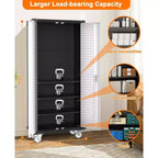 Armadio portautensili mobile in acciaio resistente da 72" con serratura e pannello forato, 4 ripiani regolabili, organizer portatile per garage, officina e casa