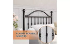 Letto a Piattaforma in Metallo, Testiera in Ferro Battuto Vittoriano, Contenitore Sottoletto, Silenzioso, Nessun Box Spring, Nero