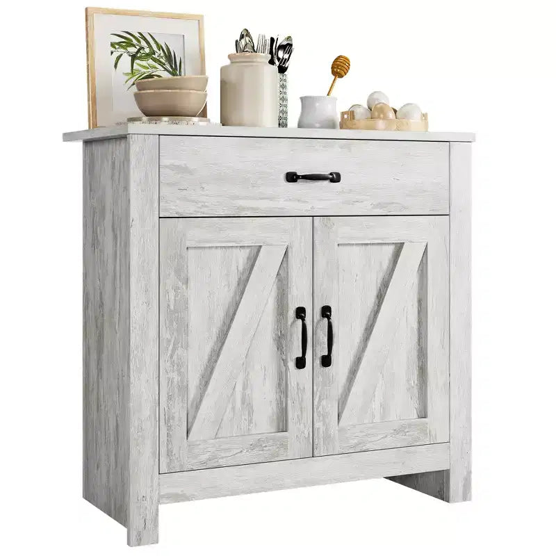 Credenza, Mobile Contenitore da Cucina con Cassetti, Anta, Ripiani Regolabili, Armadio Moderno ad Alta Capacità per Soggiorno, Cucina, Casa